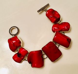 Amy Kahn Russell Red Coral Bracelet Euc