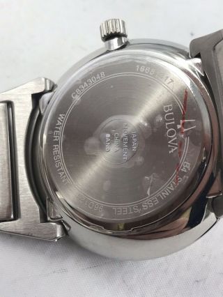 Bulova Mens Diamond Quartz Stainless Steel Watch $350 41mm 96D121 C8343048 6
