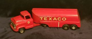 Vintage 1950 ' s Buddy L Pressed Steel Red Texaco GMC 550 Gas Tanker Truck Toy 2