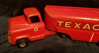 Vintage 1950 ' s Buddy L Pressed Steel Red Texaco GMC 550 Gas Tanker Truck Toy 4