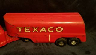 Vintage 1950 ' s Buddy L Pressed Steel Red Texaco GMC 550 Gas Tanker Truck Toy 5