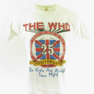 Vintage 80s The Who Tour 1989 T - Shirt Large The Kids Are Alright 25 Years Band