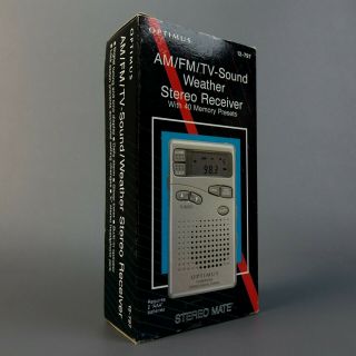 Vintage Optimus Am/fm Portable Pocket Radio (12 - 797) With 40 Memory Presents