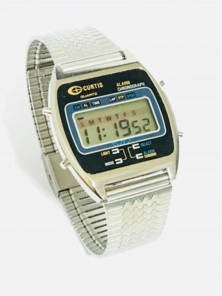 Vintage Curtis Melody Lcd Alarm Chronograph Digital Wrist Watch (10470m)