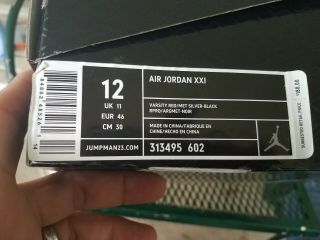 Rare air Jordan xxi from 2005,  size 12 varsity red/silver black 10