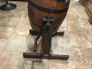 Antique STAR Wooden Barrel Butter Churn With Stand 5