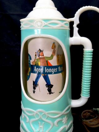 Vintage 1950‘s Old Style Lager Beer Stein Lighted Spinning Motion Rare Sign