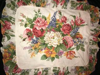 Rare Vintage Ralph Lauren Melissa White Floral One (1) Std Pillow Sham Usa