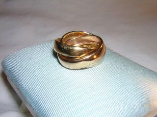 Vintage 18kt Yellow Gold Trinity Rolling Ring Great Hallmarks Italy