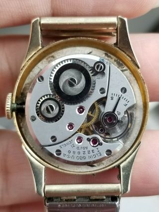 Rare Vintage 14K Yellow Gold Lord Elgin 21 Jewels Men ' s Wristwatch. 5