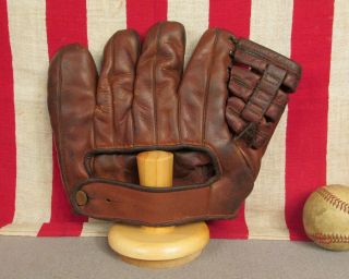 Vintage 1940s Wilson Leather Split Finger Baseball Glove Ted Williams Model Hof