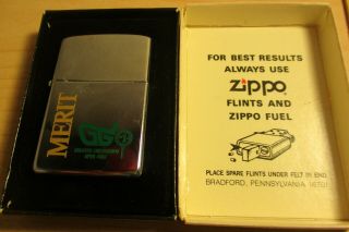 Vintage Zippo Merit Cigarette Lighter Philip Morris Greensburg Golf Open1982