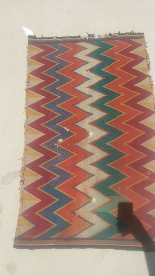 Antique Navajo Germantown Blanket Native American Dazzler Rug Weaving 48 by 29 3