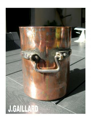 Jules Gaillard Vtg French Copper Pot/pan 2.  5/ 3 Mm Dovetail Xix° Ø 15.  5 Cm 6 " Ap