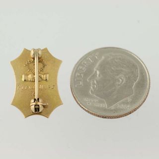 Beta Theta Pi Badge - 14k Yellow Gold Diamond 1915 Enamel Antique Fraternity Pin 4