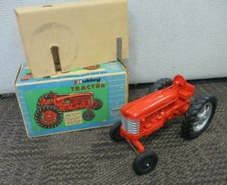 Vintage Hubley Tractor Metal Kiddie Toy & Box No.  496