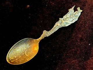 Victorian Sterling Silver Souvenir Spoon Rare Pendleton,  Or Double Side