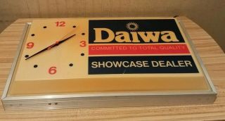 Vintage Daiwa Fishing Reel Dealer Lighted Clock Sign RARE Store Display 6