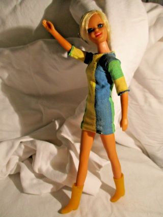 Vintage Twiggy Tnt Doll With Dress & Panties Mod 1967 Mattel Barbie Friend