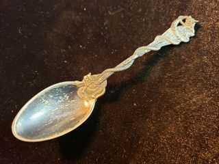 Victorian Sterling Silver Souvenir Spoon Salem Daniel Low Salem Witch W Cat
