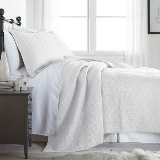 Roswell 3 - Piece Modern White Vintage Soft - Washed 100 Cotton Quilt Set