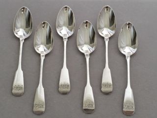 Scottish Solid Silver Teaspoons - Robert Gray & Son Glasgow 1846 X6 118g
