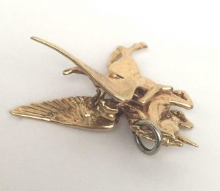 Vintage Estate 14K Gold Pegasus Winged Horse Unicorn Pendant Charm for Necklace 3
