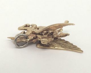 Vintage Estate 14K Gold Pegasus Winged Horse Unicorn Pendant Charm for Necklace 4