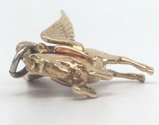 Vintage Estate 14K Gold Pegasus Winged Horse Unicorn Pendant Charm for Necklace 8