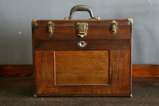 Vintage H Gerstner Sons Wood Machinist Tool Box Chest 1950s with Keys Booklets 6