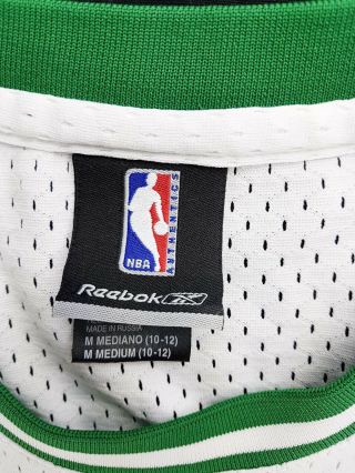 VTG Reebok PAUL PIERCE White BOSTON CELTICS Youth NBA Sewn JERSEY Medium 34 3