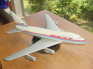 Rare Vintage Boeing 747sp Jet Airplane Desk Model By Pac Min No Stand