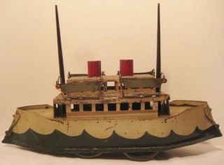 Antique Pressed Steel Toy Boat 12 " Hillclimber Ship Dayton Ohio 1915