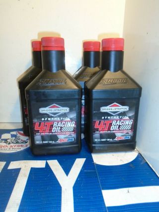 Racing Go Kart Briggs & Stratton Synthetic 4t Amsoil Oil Quart Vintage Cart X4