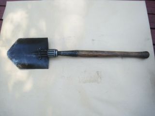 1944 Ww2 U.  S.  Army Entrenching Tool (folding Shovel) Marked " Us Wood 1944 "