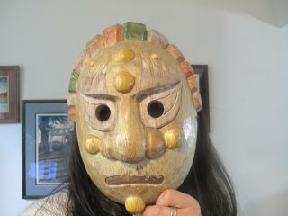 Old Vintage Korean Hand Carved Wooden Mask 4