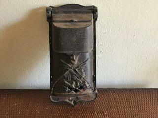 Vintage Antique Cast Iron Mailbox 5 Lbs Eagle