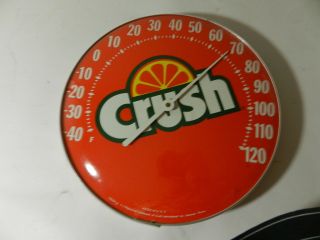 VINTAGE ADVERTISING THERMOMETER - VINTAGE 1960 ' S ORANGE CRUSH THERMOMETER - DRIVE - IN 2