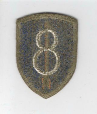 Ww 2 Us Army 8th Infantry Division Od Border Greenback Patch Inv C774
