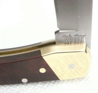 Vintage NOS UNCLE HENRY Schrade LB7 USA Folding Pocket Knife & Sheath 2