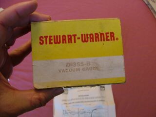 Vintage NOS 1960s Stewart Warner 2 5/8 Vacuum Gauge SW,  NOS 429330,  355 - B 4