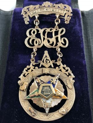 Vintage 10k Masonic P.  W.  P Past Worthy Patron Jewel 24.  8 Grams
