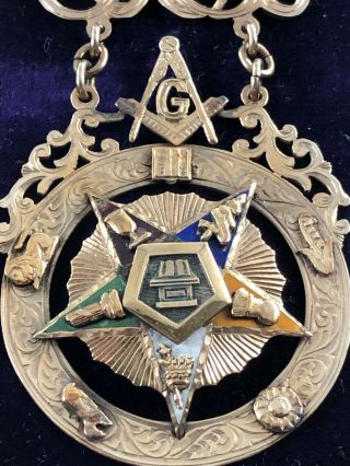 VINTAGE 10K MASONIC P.  W.  P PAST WORTHY PATRON JEWEL 24.  8 GRAMS 3