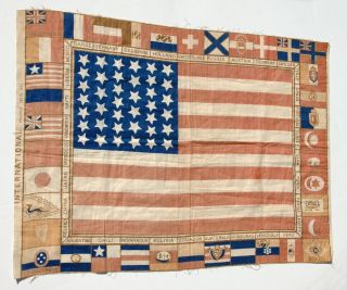 Antique Dec 28 1875 39 Star International United States Centennial Flag Rare