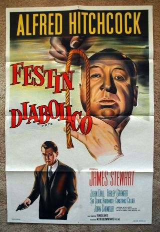 Vintage Alfred Hitchcock - Rope Movie Poster 1sh Film Art James Stewart