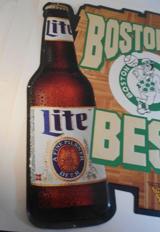 Vintage Miller Lite Beer Sign Boston Celtics Parquet Floor Boston ' s Best 6