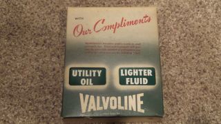 Vintage Rare Valvoline Handy Oiler / Lighter Fluid Gift Set Oil Can One