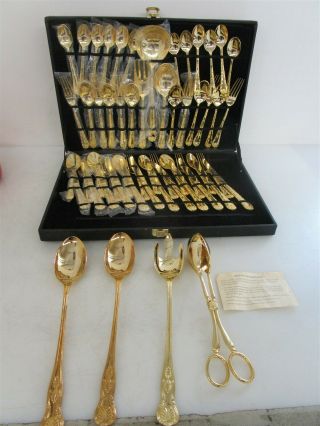 W.  M.  Rogers & Son Gold Silverplate Flatware Set