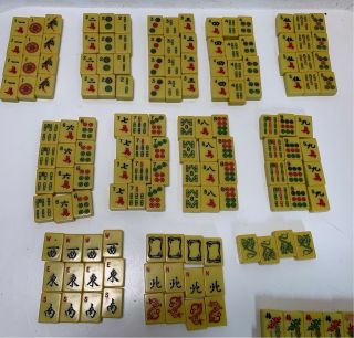 Vintage Mah Jong Box Set with Bakelite Catalin 164 Tiles 5 Racks 3