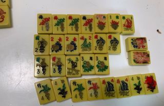Vintage Mah Jong Box Set with Bakelite Catalin 164 Tiles 5 Racks 6